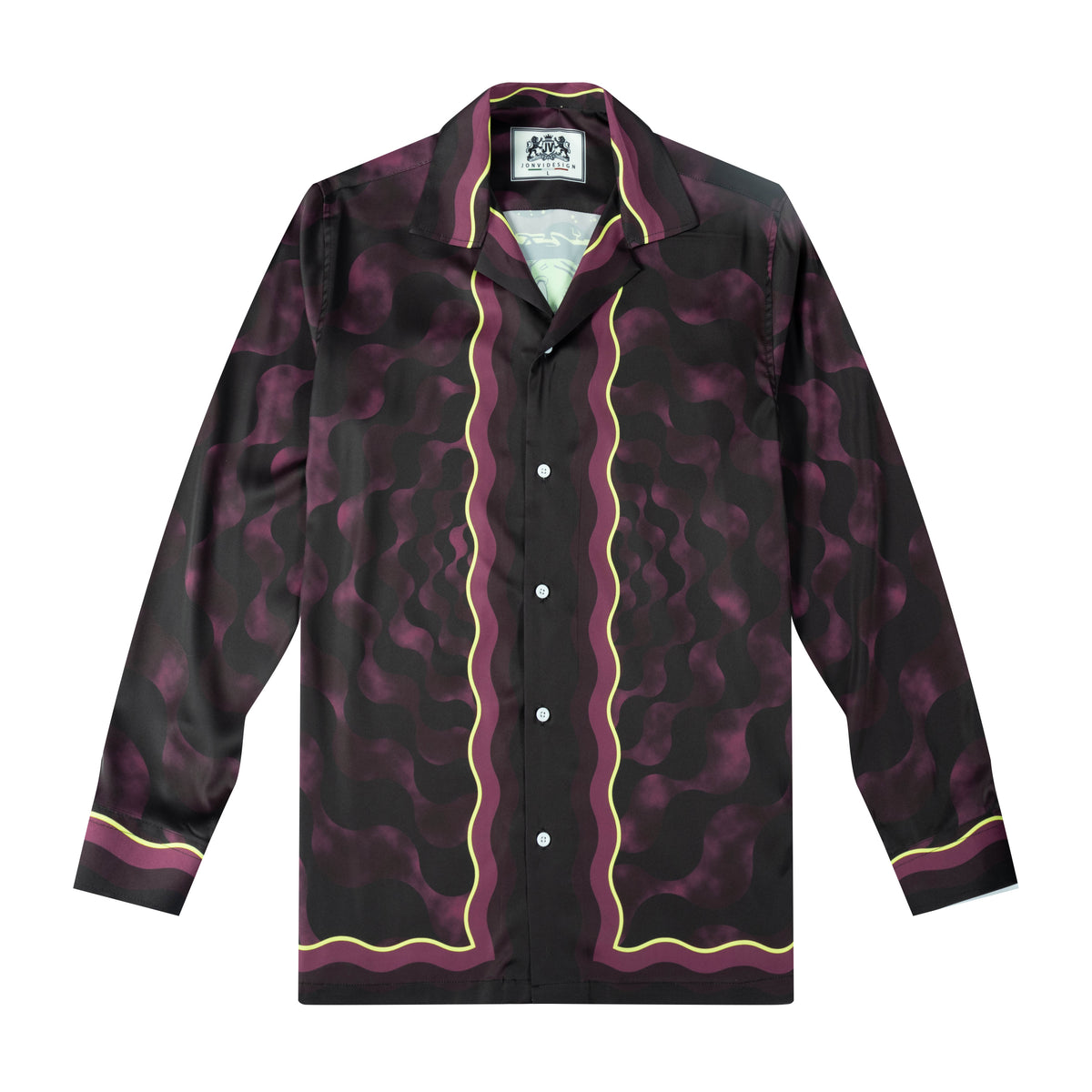 Halloween Frankenstein Graphic Long Sleeve Camp Collar Shirt