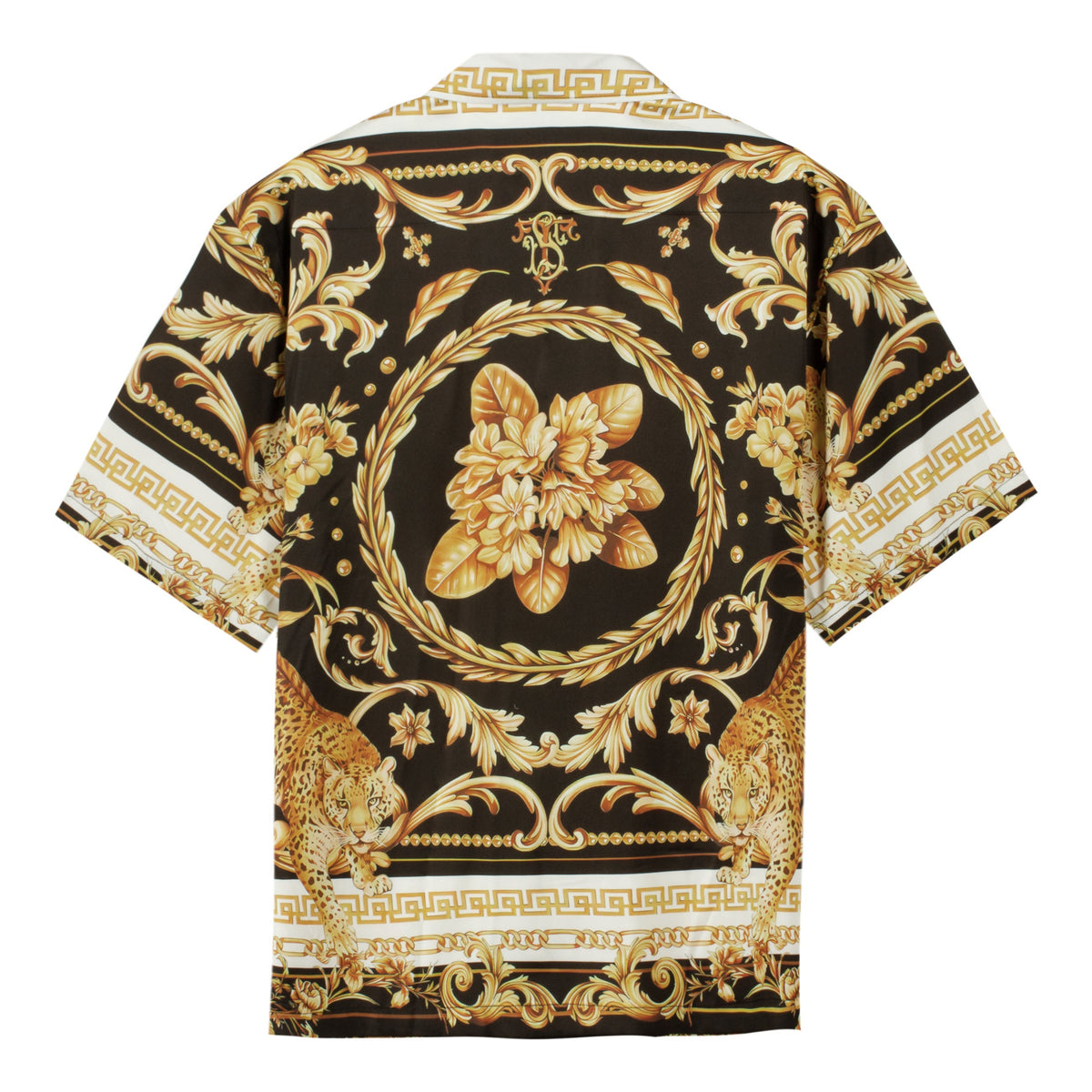 Baroque Short Sleeve Shirt with Animal Pattern Jonvidesign