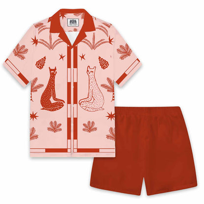 Pink Casual Camp Collar Short Sleeve Shirt
