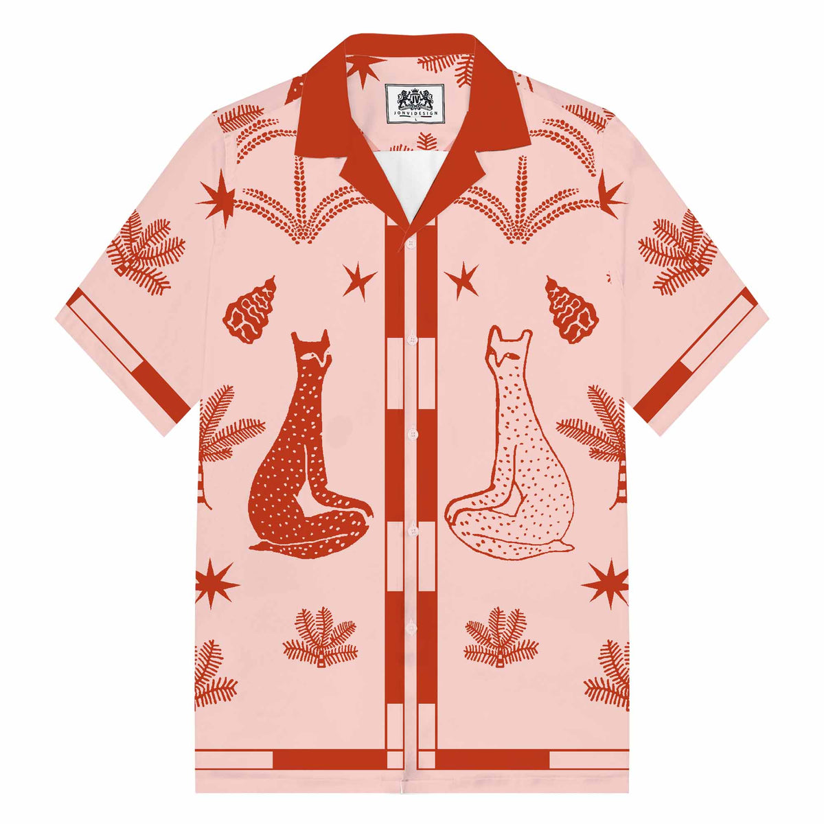 Pink Casual Camp Collar Short Sleeve Shirt