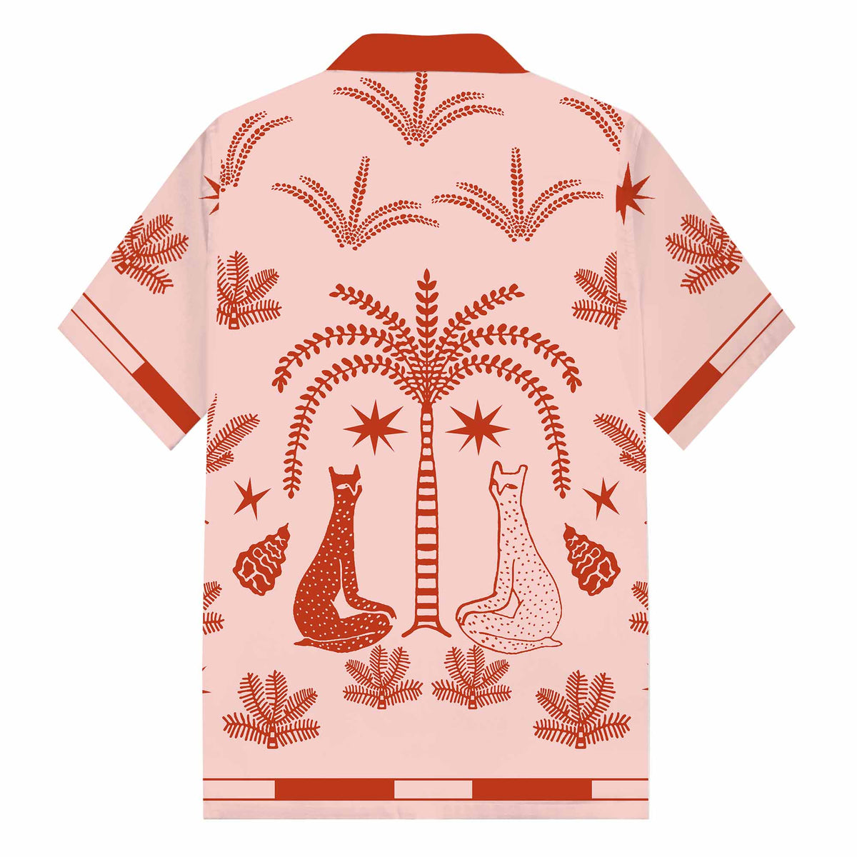 Pink Casual Camp Collar Short Sleeve Shirt