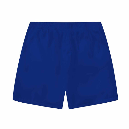Blue Elastic Waistband Summer Casual Shorts