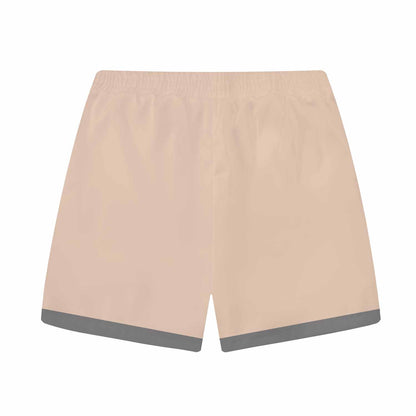 Ocean-Style Brown Seahorse Pattern Elastic Waistband Summer Casual Shorts