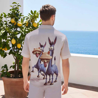 Funny Donkey Print Elastic Waistband Summer Casual Shorts