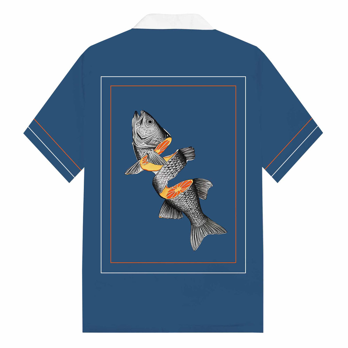Dark Blue Casual Short-Sleeved Shirt