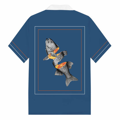 Dark Blue Casual Short-Sleeved Shirt
