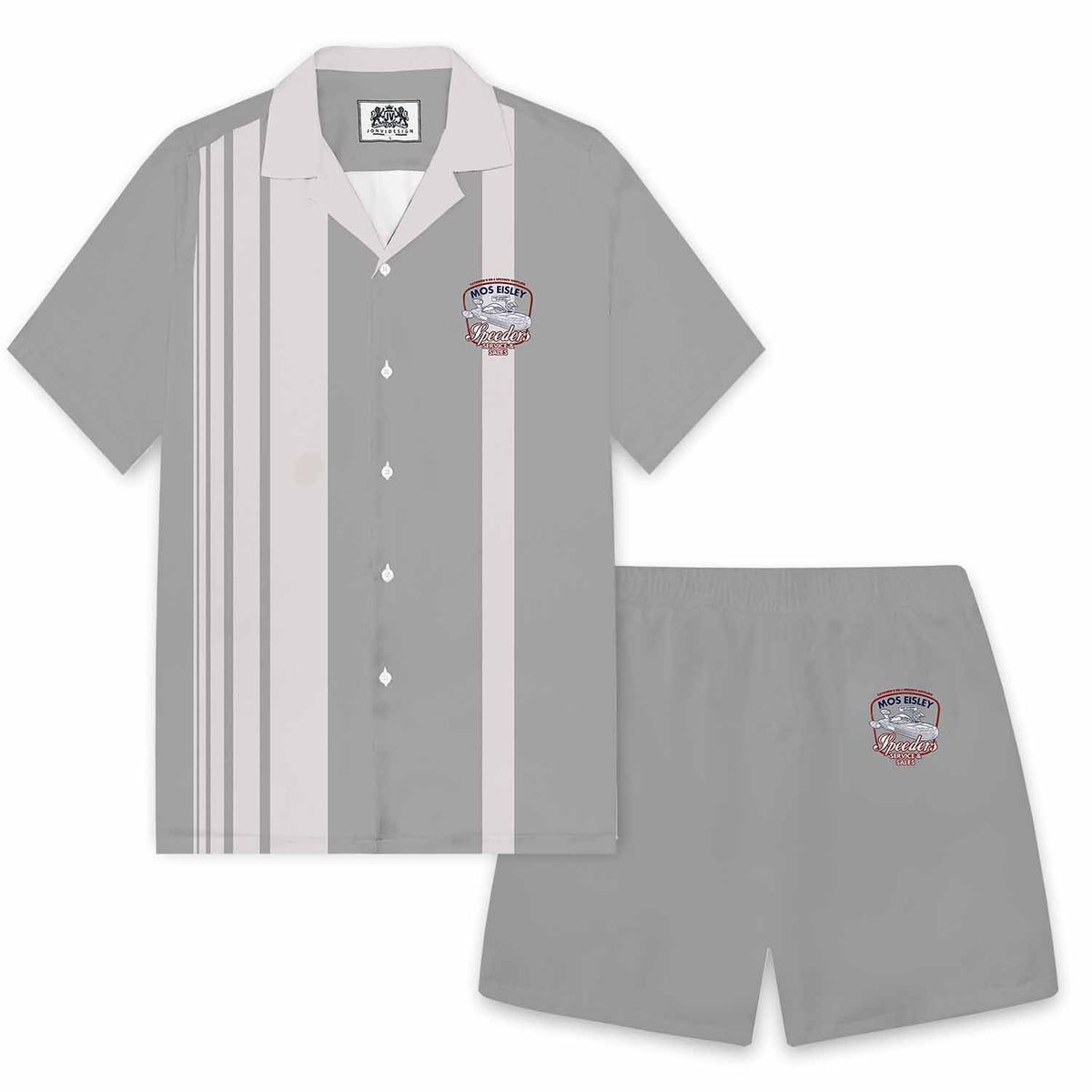 Gray Casual Camp Collar Short Sleeve Shirt