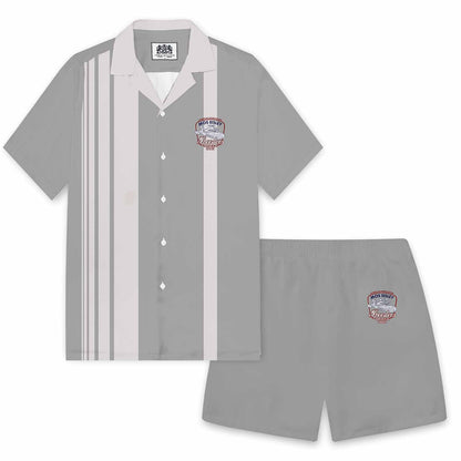 Gray Casual Elastic Waistband Casual Shorts