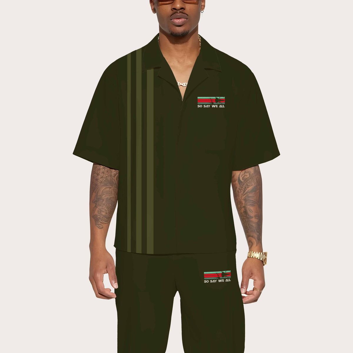 So Say We All Camp Collar Short-Sleeved Shirt