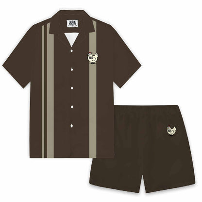 Chicken Game Don't Look At This Chicken Camp Collar Short-Sleeved Shirt