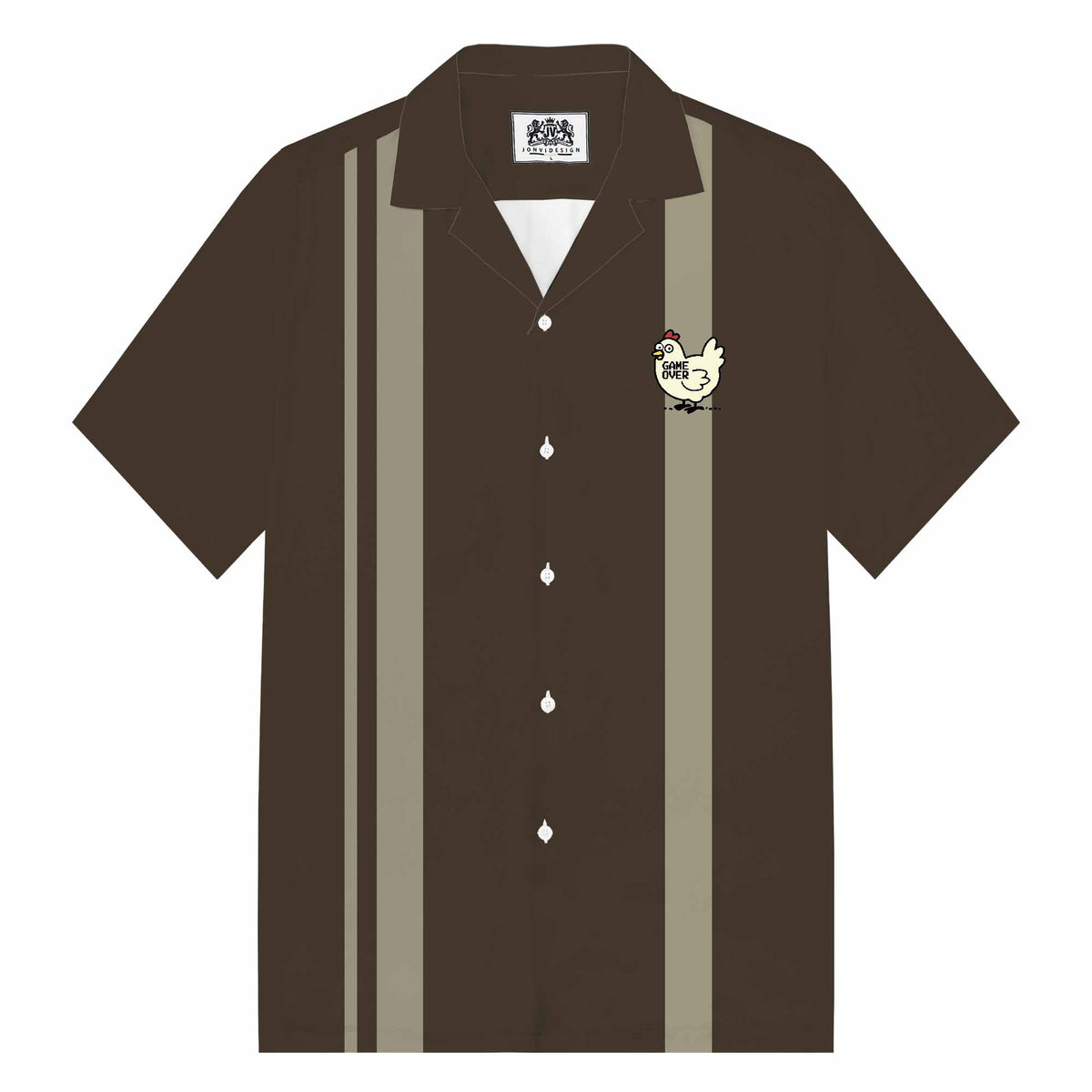 Chicken Game Don't Look At This Chicken Camp Collar Short-Sleeved Shirt