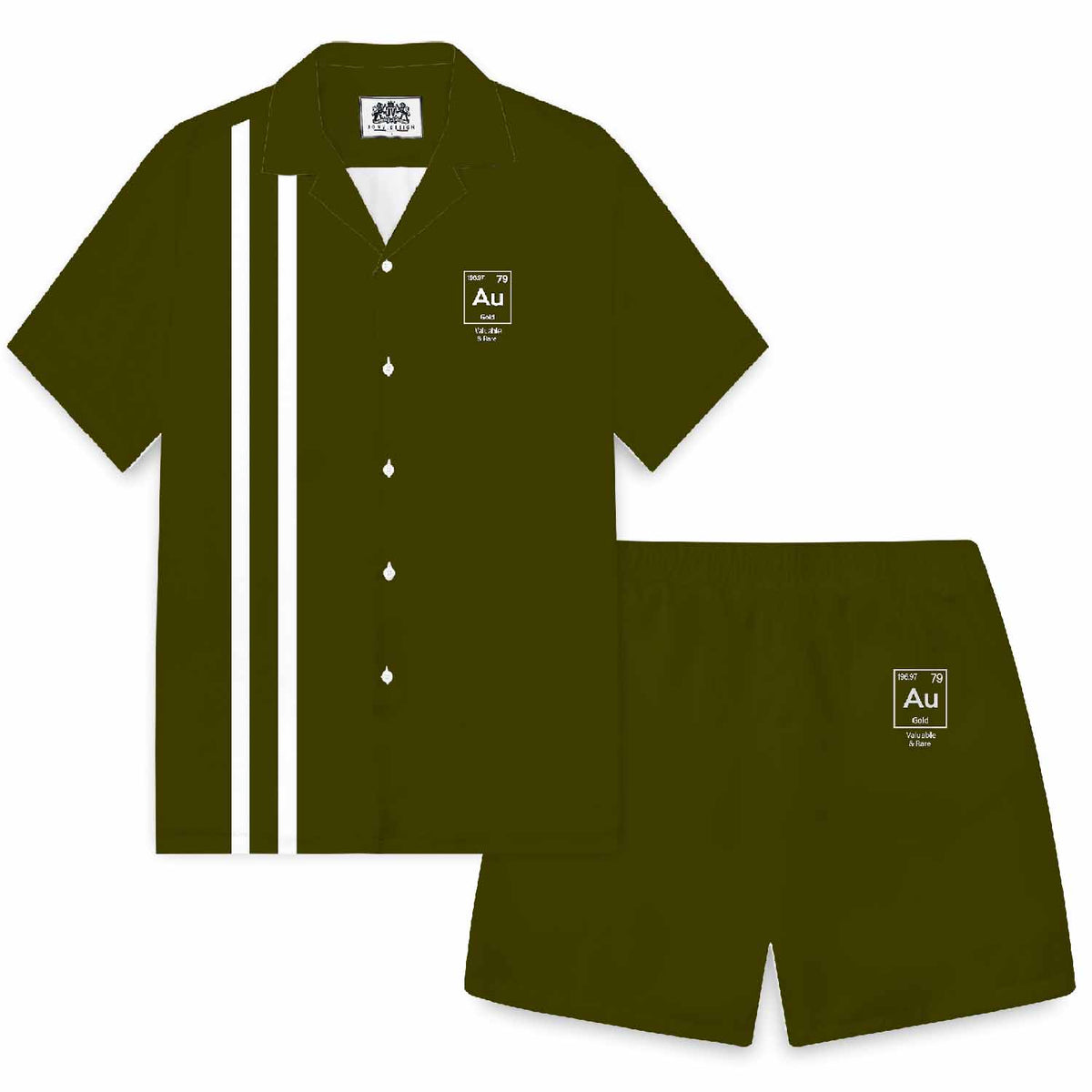 Autism Awareness Elements Periodic Camp Collar Short-Sleeved Shirt