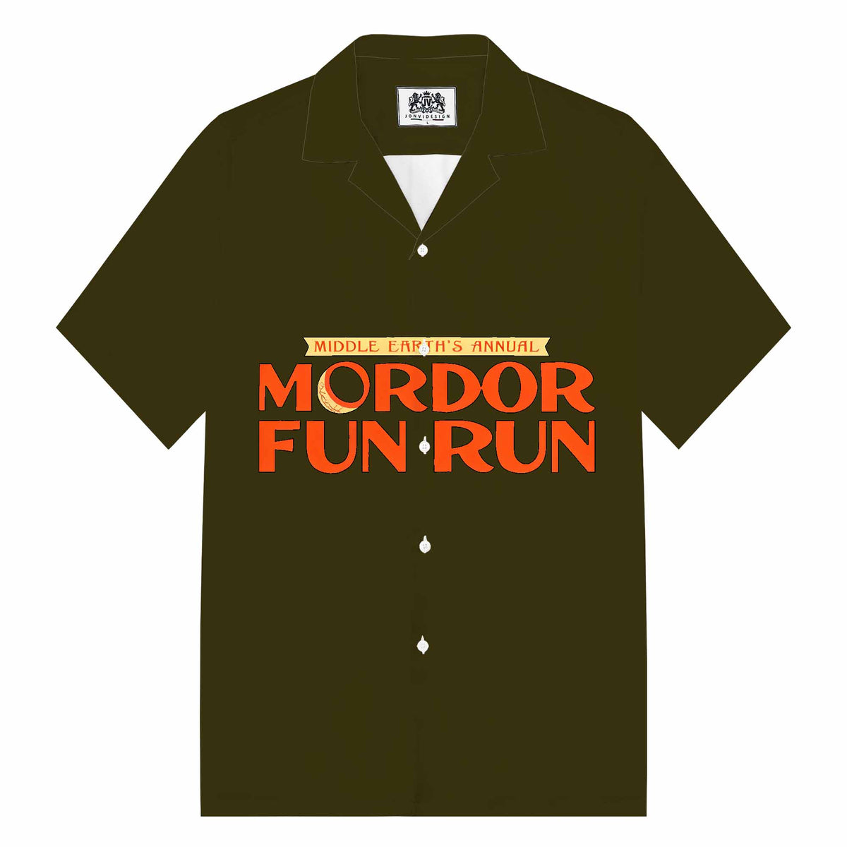 Mordor Fun Run Camp Collar Short-Sleeved Shirt