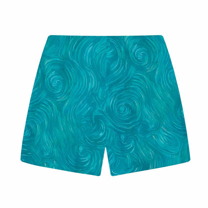 Cat Van Gogh Portrait Print Elastic Band Casual Shorts