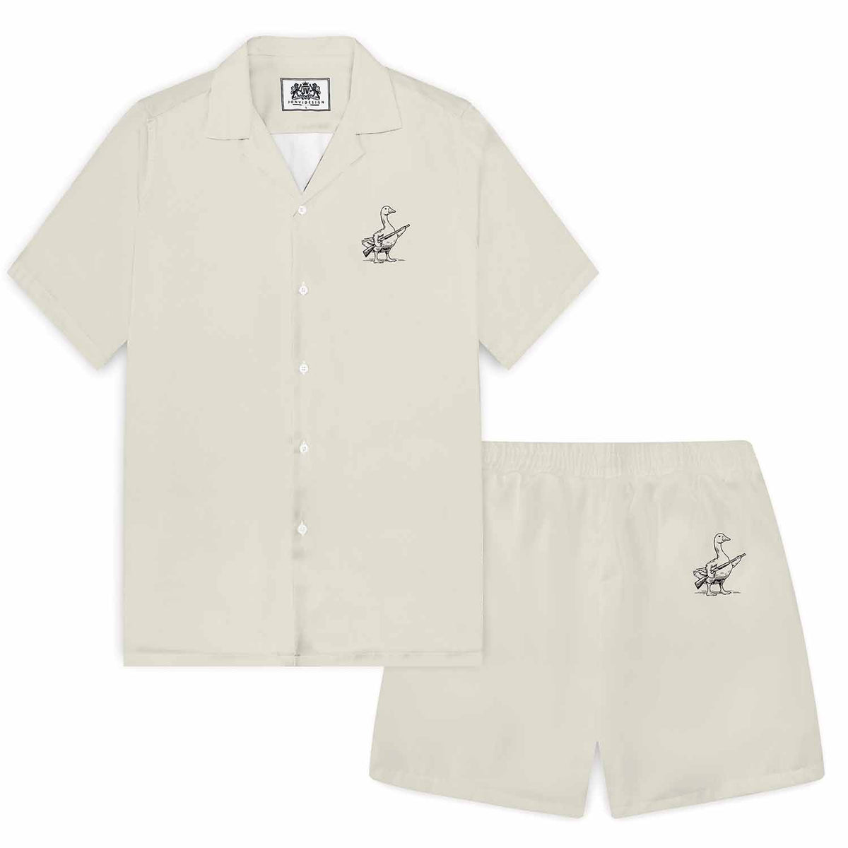 Today I'm A Serious Goose Print Elastic Band Casual Shorts