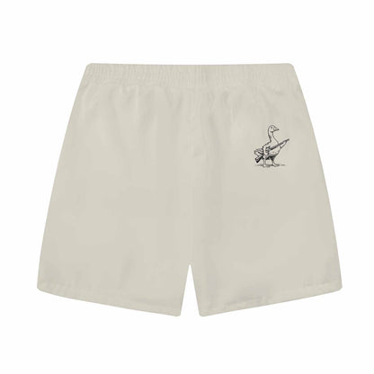Today I'm A Serious Goose Print Elastic Band Casual Shorts