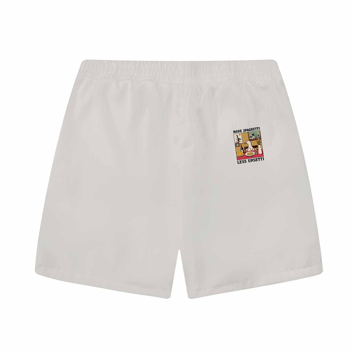 Summer More Spaghetti Less Upsetti Print Elastic Band Casual Shorts