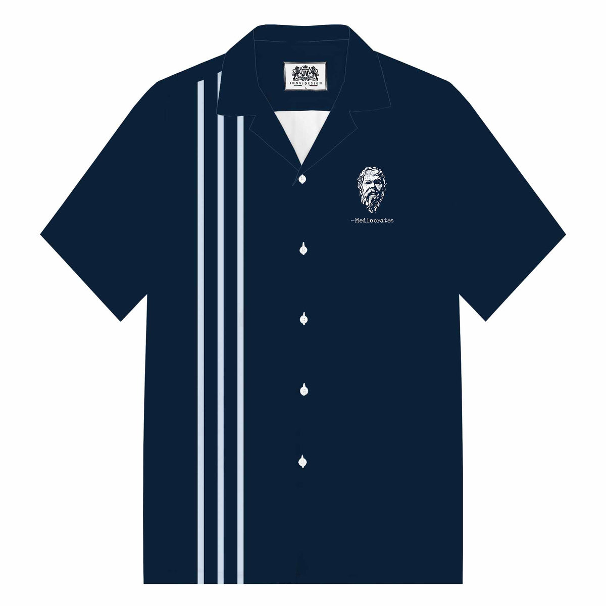 Mediocrates Eh Good Enough Print Camp Collar Short-Sleeved Shirt