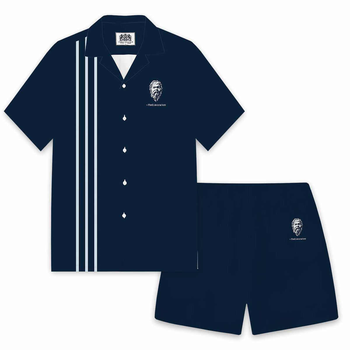 Mediocrates Eh Good Enough Print Elastic Band Casual Shorts