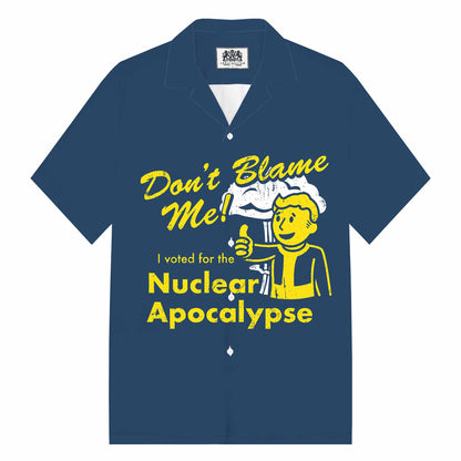 Don’t Blame Me Print Camp Collar Short-Sleeved Shirt