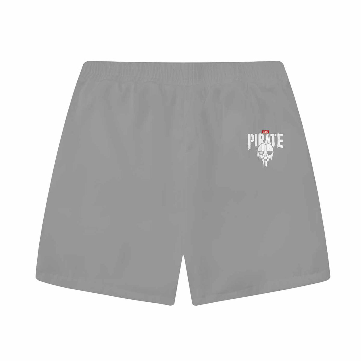 PIRATE Print Grey Elastic Band Casual Shorts