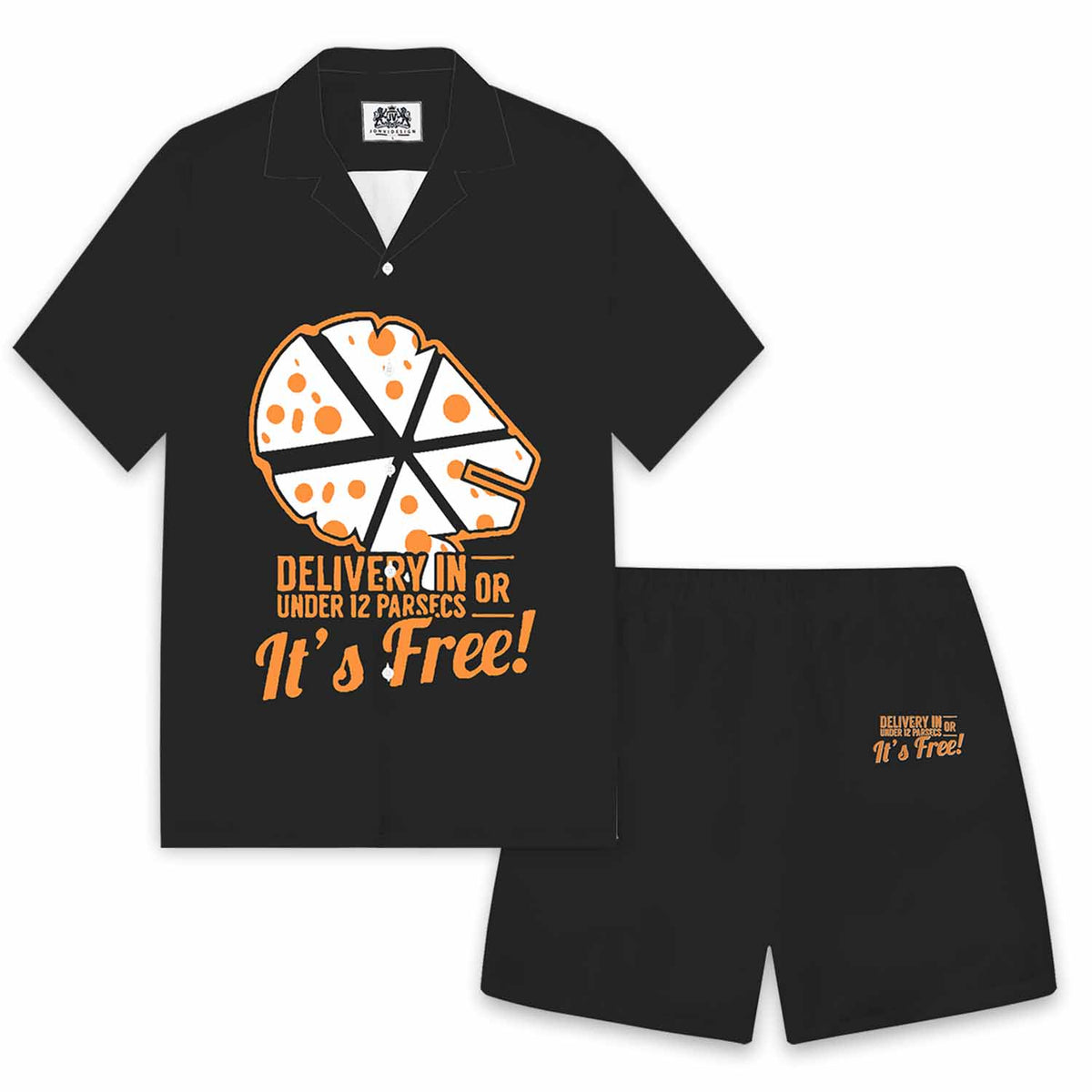 Millennium Pizza Star Wars Camp Collar Short-Sleeved Shirt