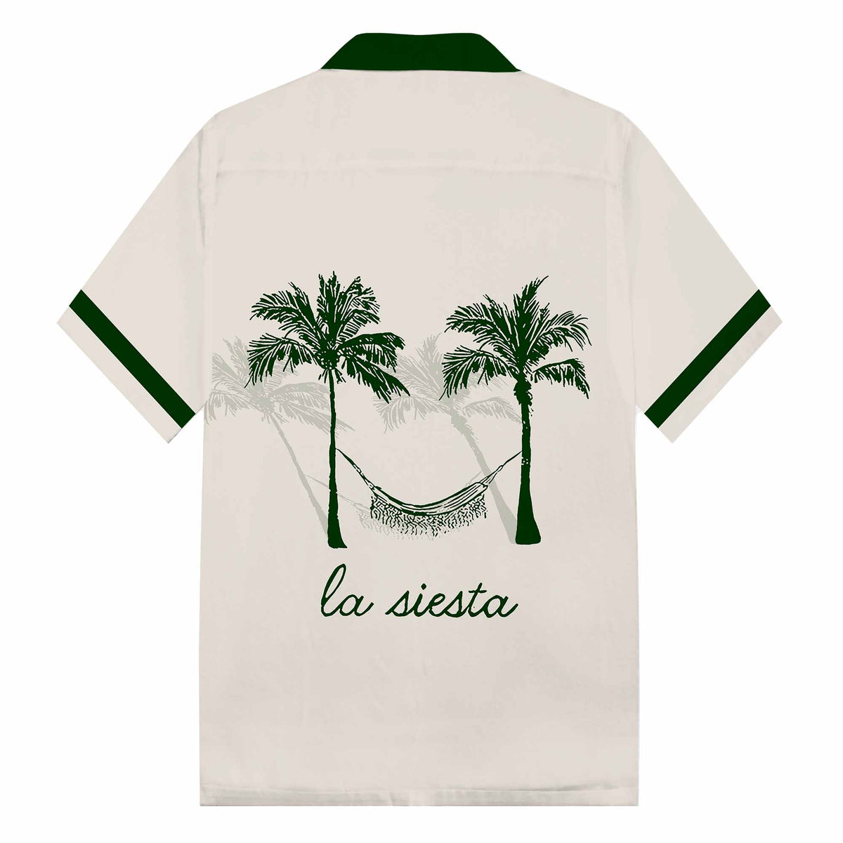 Coconut Tree Hammock Print Camp Collar Short-Sleeved Shirt