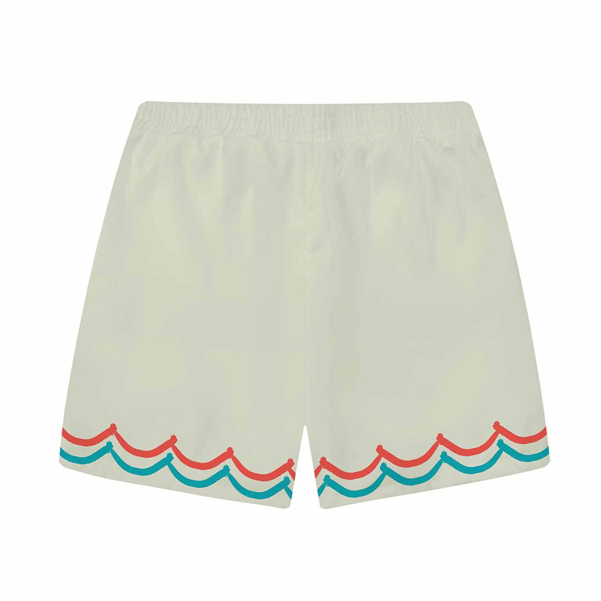 Seashell Print Elastic Waistband Summer Casual Shorts