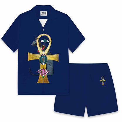Ancient Egyptian Sacred Cat Short-Sleeved Shirt