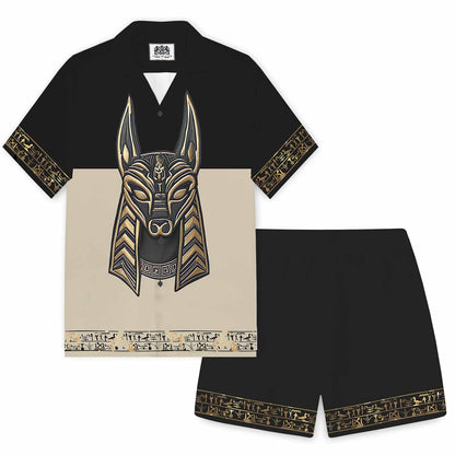 Ancient Egyptian Anubis Art Casual Elastic Waist Shorts