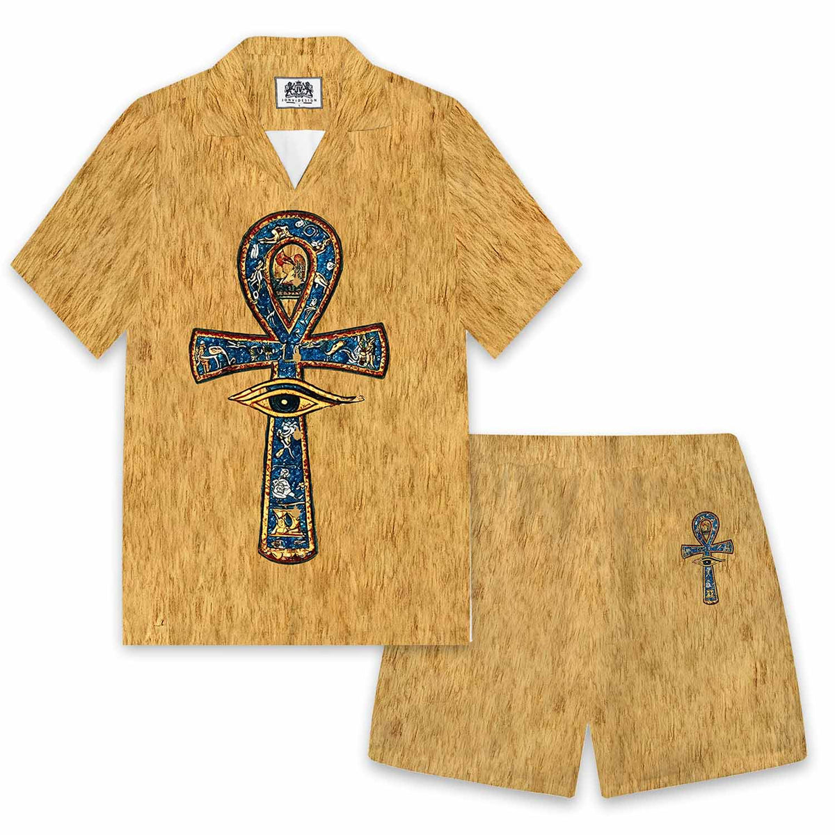 Men's Egyptian Ankh Pattern Casual Shorts