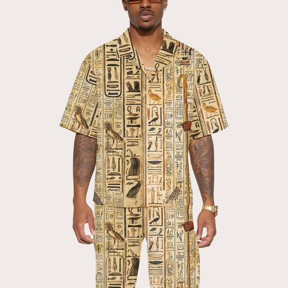 Egyptian Elements Vintage Printed Casual Shorts