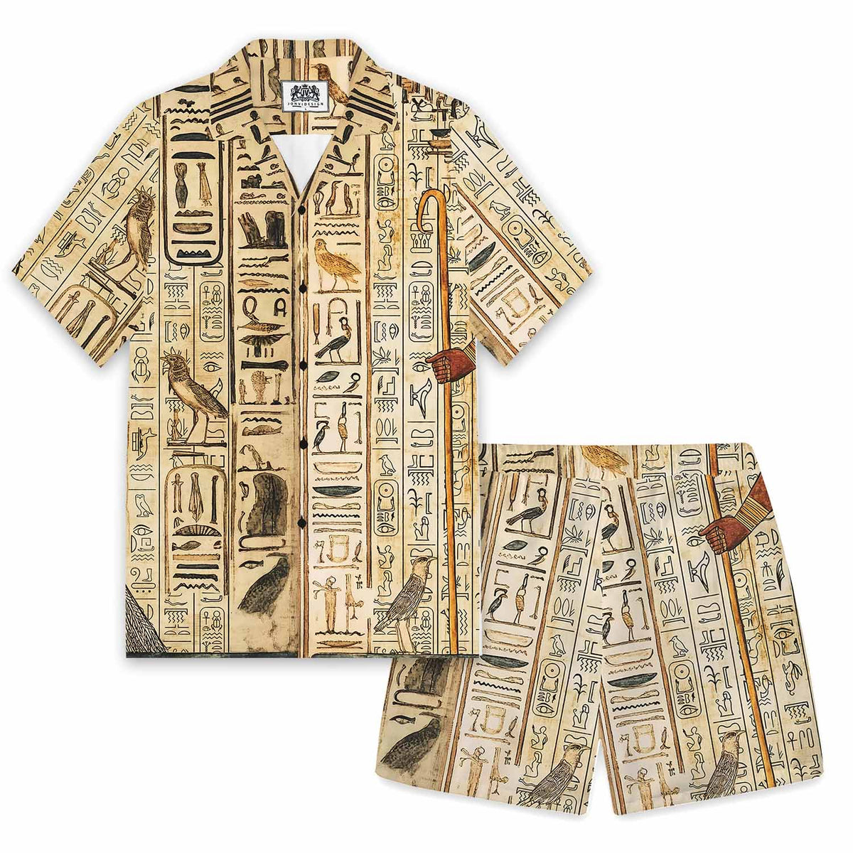 Egyptian Elements Vintage Printed Casual Shorts