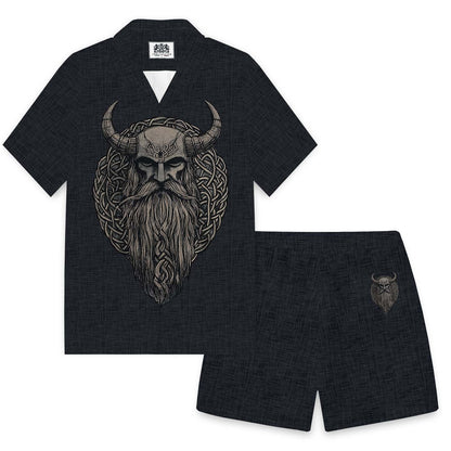 Men's Viking Print  Camp Collar Casual Short Sleeve Shirt Fashion Daily Basic Street Casual Daily