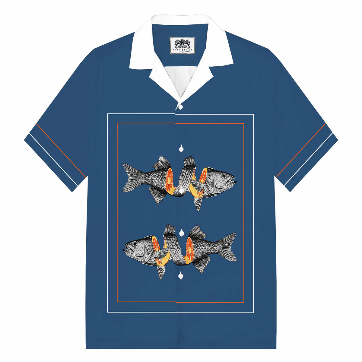 Dark Blue Casual Short-Sleeved Shirt