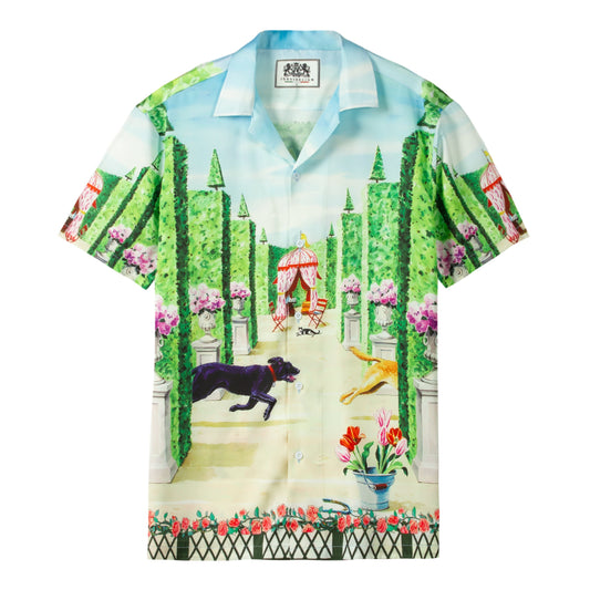 Garden Natural Pattern Short Sleeve Casual Shirt for Men Jonvidesign