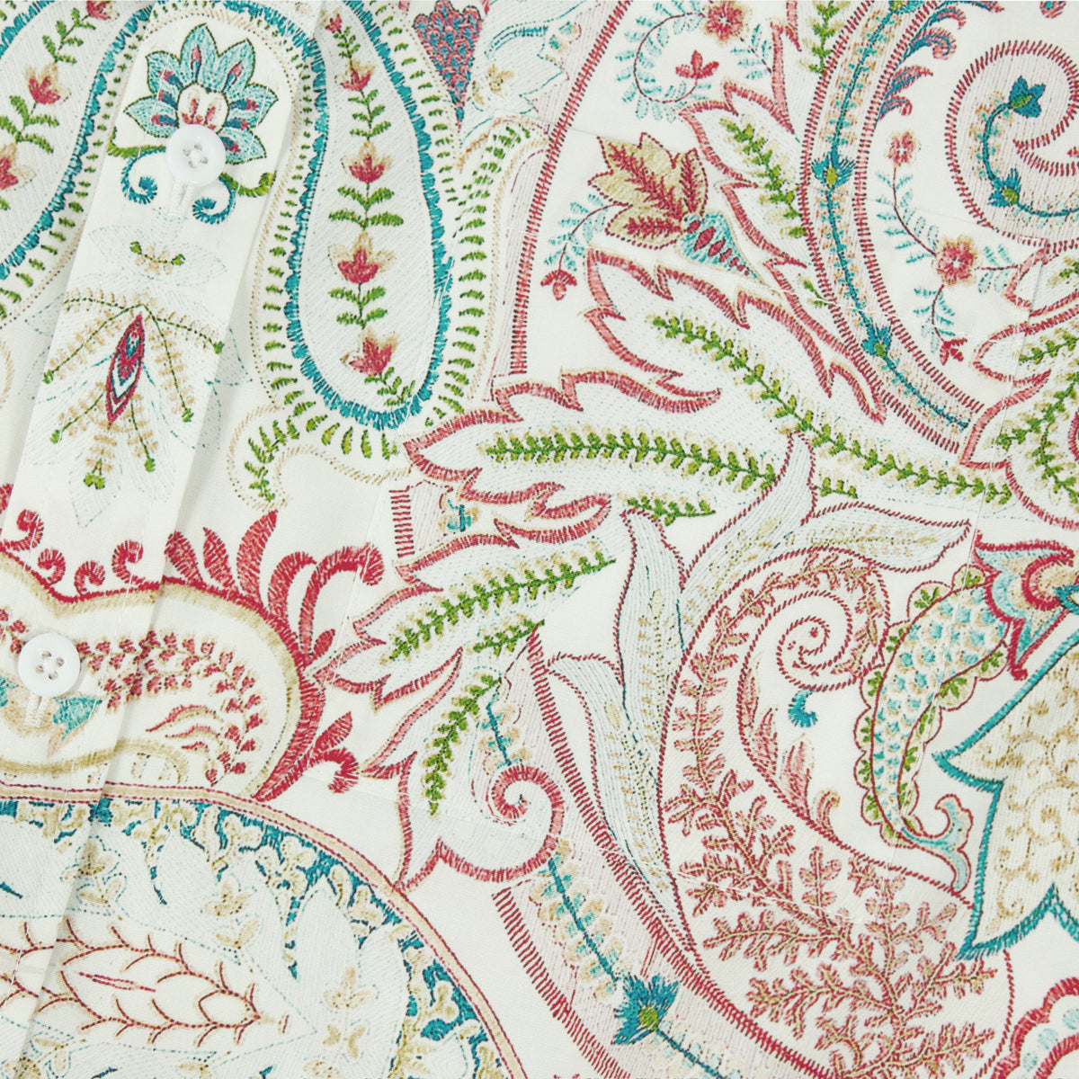 Multicolor Paisley Pattern Long Sleeve Button Down Shirt Jonvidesign