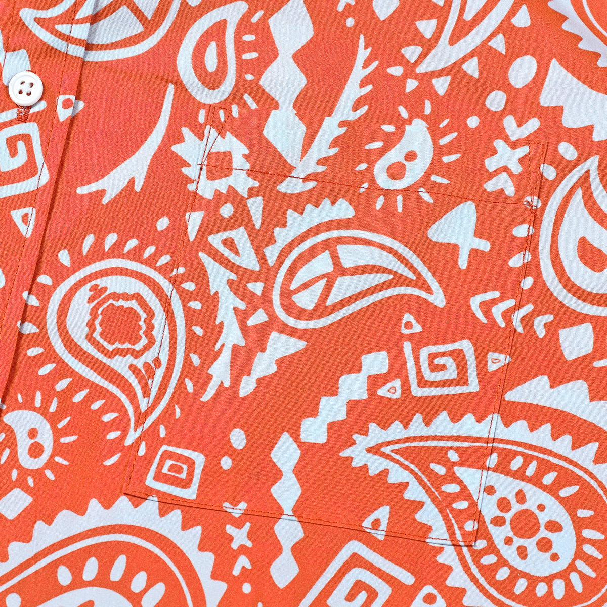 Orange Paisley Print Long Sleeve Shirt Jonvidesign
