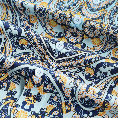 Paisley Print Long Sleeve Button Down Casual Shirt Jonvidesign