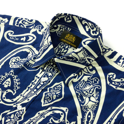 Paisley Stripe Print Short Sleeve Shirt for Men Jonvidesign