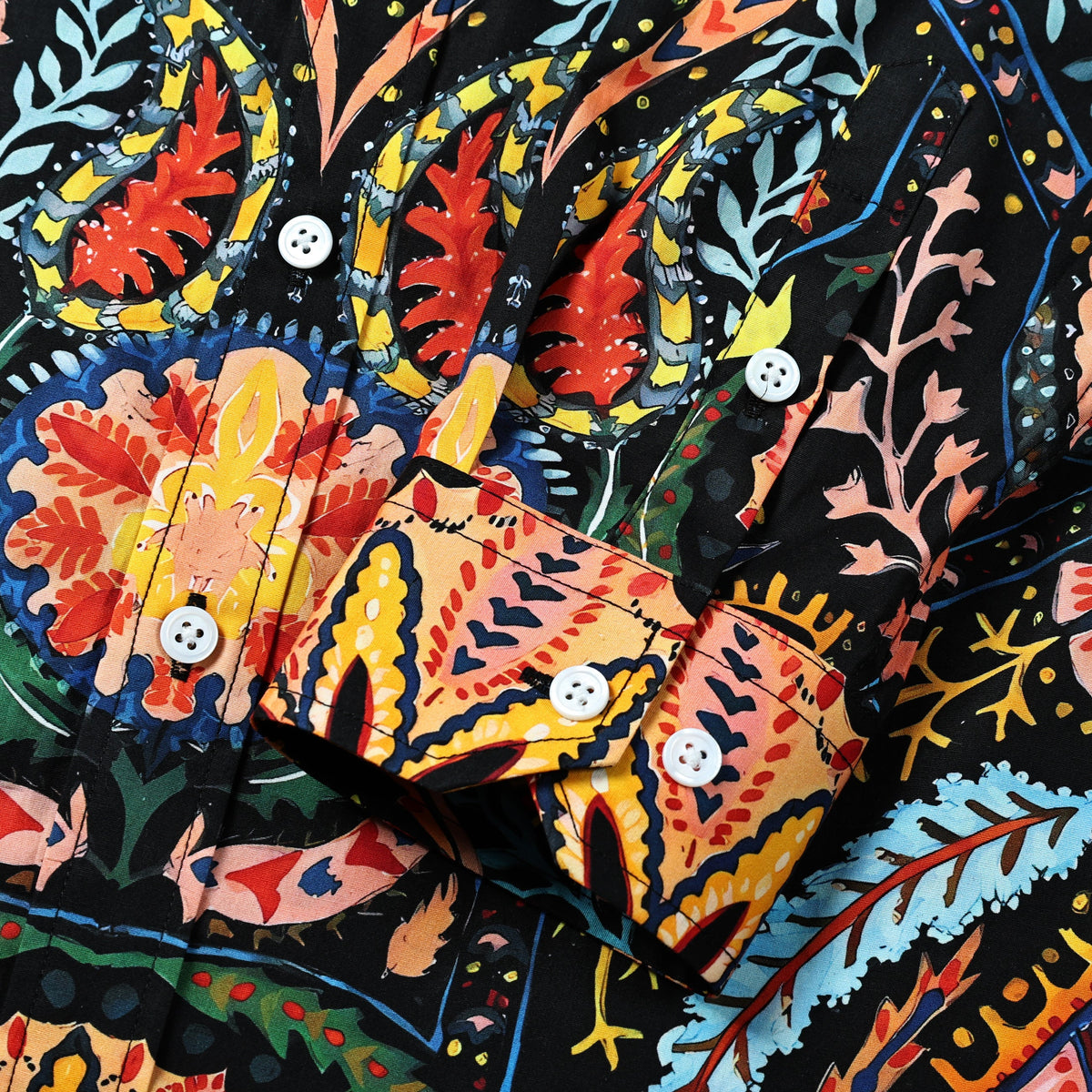 Tribal Floral Print Long Sleeve Shirt Jonvidesign