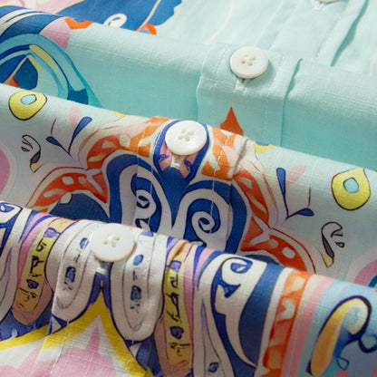 Tropical Style Paisley Print Short Sleeve Shirt Jonvidesign