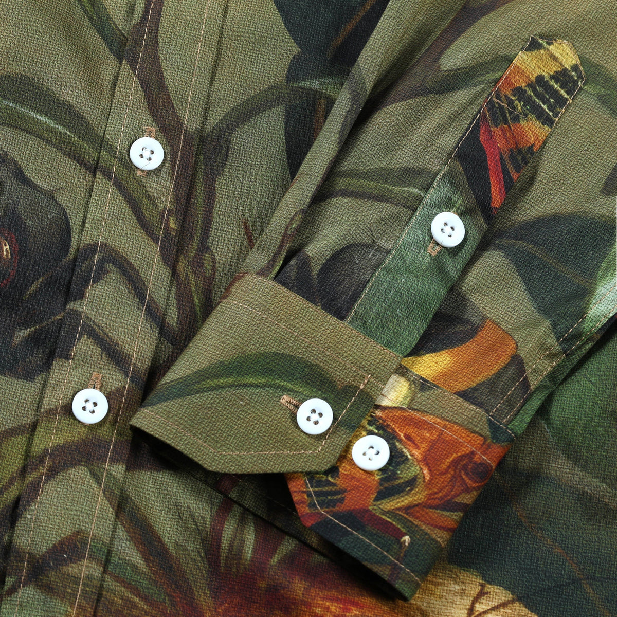 Woods Insect Pattern Long Sleeve Button Down Shirt Jonvidesign