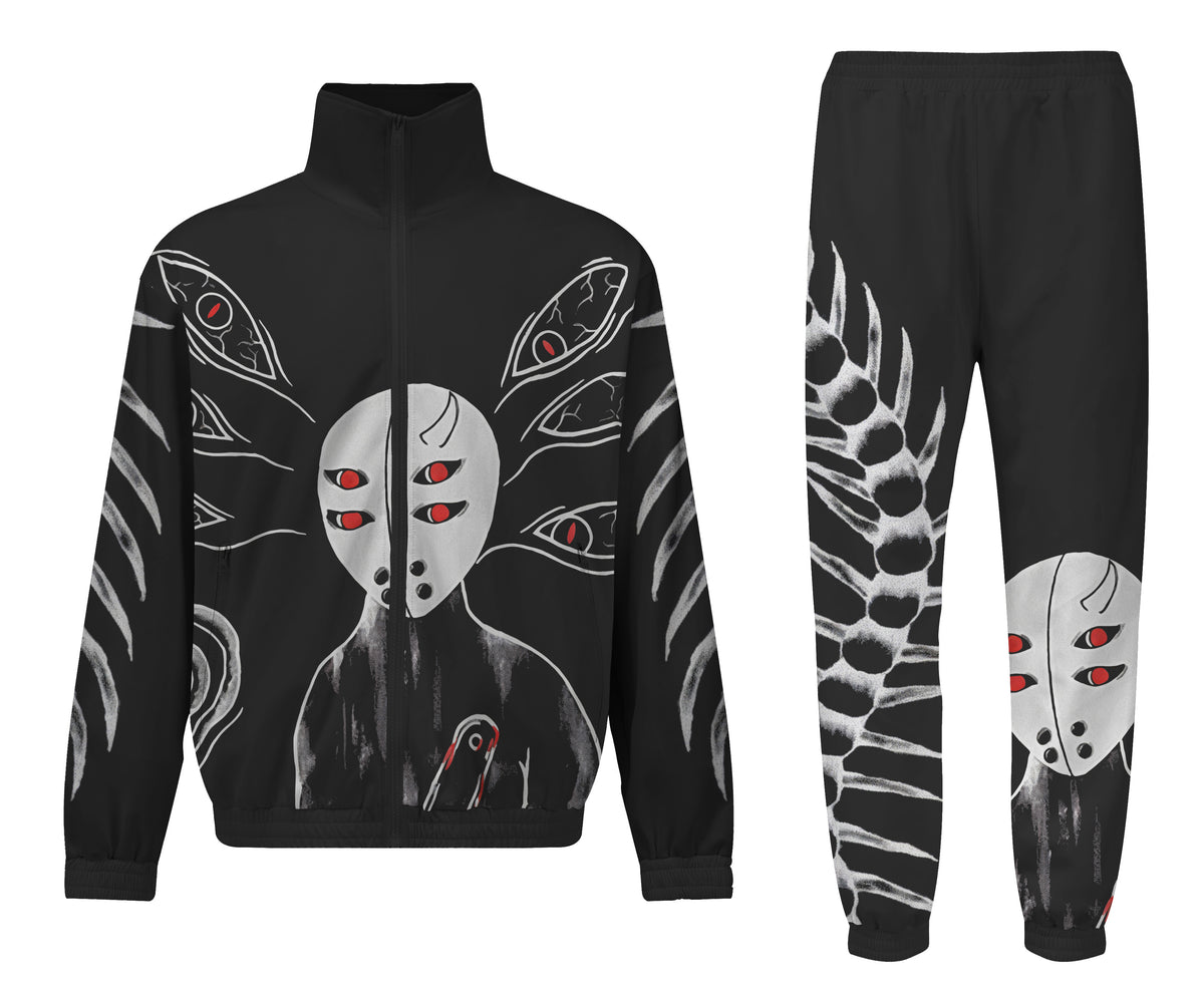 Anime Figure&Eye Graphic Print Elastic Waist Sports Sweatshirt Pants