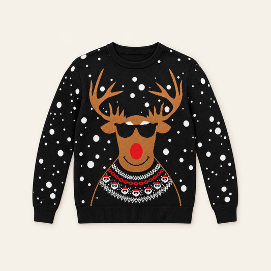 Fun Christmas Reindeer Jacquard Men's Sweater