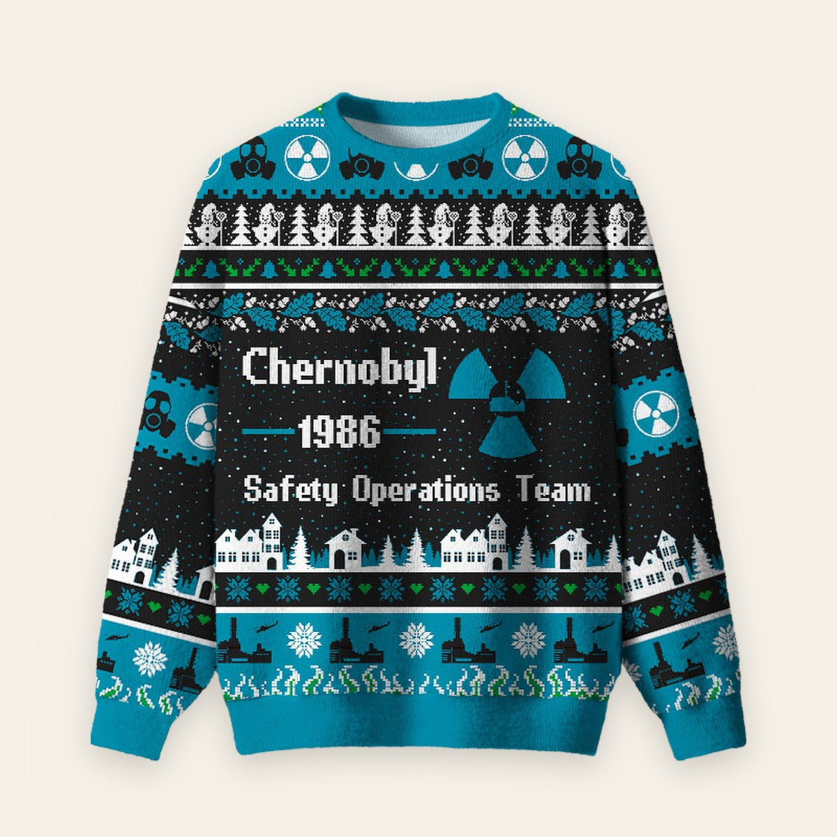 Chernobyl 1986 Ugly Christmas Fuzzy Fleece Sweatshirt