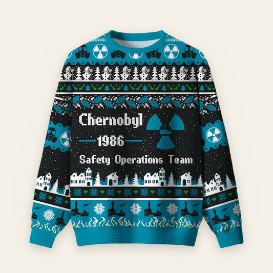 Chernobyl 1986 Ugly Christmas Fuzzy Fleece Sweatshirt