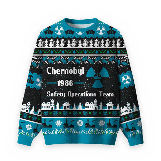 Chernobyl 1986 Ugly Christmas Fuzzy Fleece Sweatshirt