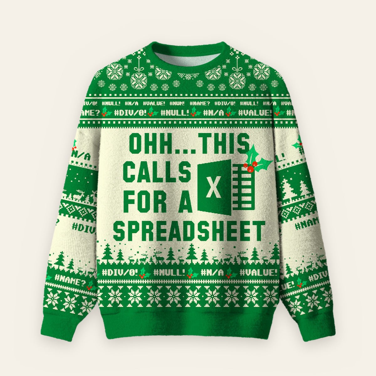 Ohh...This Calls for a Spreadsheet Ugly Christmas Fuzzy Fleece Sweatshirt