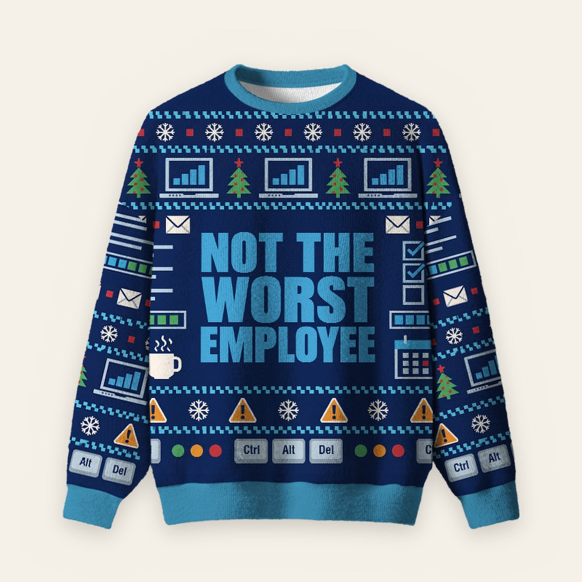 Average Worker Ugly Christmas Fuzzy Fleece Sweatshirt